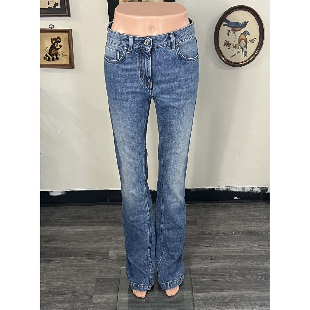 Barbara Bui Designer Blue Denim Straight Leg Jeans Size 25 100% Cotton